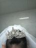 古耐皇冠头饰头纱求婚领证新娘结婚韩系森系水晶王冠婚纱发饰女成人 F494 皇冠头饰【银色】+头纱 实拍图