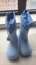 牧萌儿童雨鞋男童女童防水立体宝宝防滑耐磨卡通雨靴 浅蓝恐龙 19码 实拍图