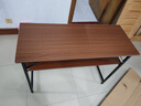 修乐简约风双人长条桌子长方形工作台卧室墙边窄条书桌成人家用学习桌 【双层】拉丝黑橡木100*40*74cm 实拍图