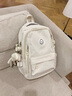 爱情海双肩包女大学生轻便书包时尚休闲大容量背包初中减负旅行包电脑包 【白色】轻便轻奢百搭ins帆布 出游运动笔记本通勤简约高颜值 实拍图