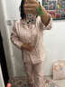 美标长袖纯棉睡衣女春秋三层棉纱简约格子外穿全棉家居服软棉棉套装冬 浅粉红【三层加厚棉纱】 2XL （175/96A） 实拍图