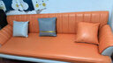 牧席轻奢风沙发客厅小户型布艺双人现代简约卧室家具公寓三人直排沙发 3-米白色+轻奢橙-免洗科技布 四人位 220cm 实拍图