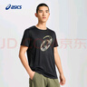 亚瑟士ASICS运动T恤男子跑步短袖透气舒适运动上衣 2011D076-001 黑色 M 实拍图