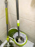 阅臣通用加强不锈钢旋转洗甩水拖布桶墩布好神拖手压式甩水拖把杆 绿色加强拖把杆+塑盘+2头 实拍图