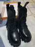 AI头层牛皮短靴女2025冬季新款厚底增高马丁靴加绒棉鞋真皮中筒靴子 黑色【加绒款】ZZM21169 37 实拍图