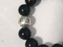 普陀山黑曜石手串足银饰六字箴言五行补水男士手串转运珠护身生日礼物 实拍图