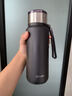 cica保温杯男女士大容量茶水分离304不锈钢大号车载泡茶保暖水杯壶子 神秘黑- 1500ml 加强保温+茶水分离 实拍图