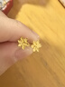 六福珠宝足金栀子花黄金耳钉耳饰送礼 计价 G01G0027DS 0.98克(含工费100元) 配硅胶耳堵 实拍图