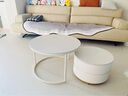 艺难忘奶油风岩板茶几客厅桌家用小户型简约轻奢法式网红圆形茶几桌组合 纯白岩板茶几【50+70】现货速发 送货到家 实拍图