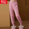 红豆儿童保暖裤男女中大童秋冬加厚秋裤纯色三层夹棉打底裤空气层棉毛单裤H1S50502 玫粉 120 实拍图