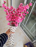 花艺知己仿真桃花枝客厅商场落地摆放桃花树假树装饰插花梅花人造花桃树枝 仿真桃花枝65cm粉色 单支 1支 实拍图