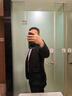 罗蒙（ROMON）西服男士春秋季毛呢西装男商务休闲上衣服外套男装 黑色 3XL 实拍图