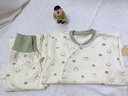 欢喜小熊 宝宝秋衣秋裤套装新生儿秋季纯棉内衣分体高腰护肚打底婴儿衣服 棉朵宝宝—绿色 120 (建议4-5岁身高110-120cm) 实拍图
