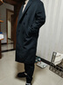 苏京猫新款男士风衣英伦风单排毛呢大衣男长款过膝韩版冬季加厚休闲外套 黑色 2XL 实拍图