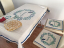 缤谷 棉麻布艺防水桌布田园小清新家用长方形桌布防烫餐桌布台布 蓝色花环 38*38cm 座椅垫 实拍图