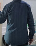 杉杉（FIRS）纯棉磨毛长袖衬衫男士绿色条纹休闲商务高档中年爸爸全棉冬季衬衣 FQC2140127500C 43 实拍图