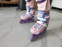 乐秀（ROADSHOW）轮滑鞋儿童溜冰滑冰鞋可调男女童专业轮滑鞋6-12岁初学RX1S滑轮鞋 粉紫R8原厂套装【送护臀大礼包】 M 中码(32-35适合4-7岁) 实拍图