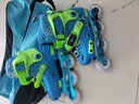 乐秀（ROADSHOW）轮滑鞋儿童溜冰滑冰鞋可调男女童专业轮滑鞋6-12岁初学RX1S滑轮鞋 全闪蓝绿单鞋【送轮滑包大礼包】 M 中码(32-35适合4-7岁) 实拍图