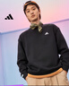 adidas情侣款宽松抓绒圆领长袖卫衣套头衫男女秋季阿迪达斯轻运动 黑色/白   3XL 实拍图