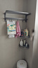 潜水艇（Submarine）枪灰色太空铝毛巾架免打孔卫生间置物架浴室洗澡间厕所卫浴浴巾架 【轻奢枪灰】浴巾架+三角篮*2B 实拍图