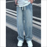 NASA BASE官方潮牌联名牛仔裤男女款夏季薄款宽松直筒青少年大码休闲裤子男 617-浅蓝色  3XL（建议170-185斤） 晒单实拍图