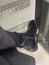 美洋（MEIYANG）瘦瘦靴 暴走靴极简通勤百搭方头粗跟切尔西短靴新款时尚休闲女靴 黑色(加绒版) 39 实拍图