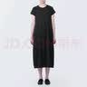MUJI女式 易干弹力泡泡纱 法国袖连衣裙 女装裙子夏季 BC2JQA4S 黑色 XL (165/92A) 实拍图