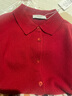 兆君秋冬本命年红色羊绒衫女装翻领衬衫纯色衬衣针织衫上衣毛衣 石榴红 M 实拍图