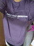 柯帛 瑜伽服新款女夏季网红速干运动套装衣宽松遮肚显瘦健身房短袖 紫色三件套 L (建议100-135斤） 实拍图