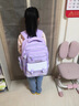 卡米羊Kamiyang书包小学生女生一二三到六年级2023新款女童女孩轻便儿童护脊减负 紫色+补习袋+手表（挂饰5件套） 大号适合3-6年级使用 实拍图