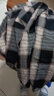 花岚娜纯棉春秋冬新款宽松显瘦格子衬衫女外搭洋气加绒衬衣春装百搭上衣 黑色 有袋盖 2XL 建议105-120斤 实拍图