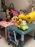 希伯熊 儿童桌子塑料幼儿园套装桌椅宝宝学习吃饭小孩子书桌游戏可升降 墨蓝一桌一椅（2-12岁）80*60CM 实拍图