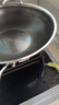 赫巴兹（HZIB）德国不粘锅316不锈钢炒锅炒菜锅具少油烟平底炒锅电磁炉燃气通用 双面屏+玻璃盖内径32外径 34cm 实拍图