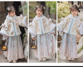 九能女童汉服秋冬款国风2025新古装儿童马面裙加绒加厚拜年服演出套装 米色外套+中衣+马面裙送毛领 140 cm 实拍图