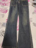 浪莎复古喇叭牛仔裤女春秋款设计感高腰显瘦弹力时尚微喇长裤子女 实拍图