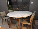 采薇 岩板实木餐桌家用餐桌椅现代简约小户型伸缩饭桌方变圆餐桌 1.50米猫耳朵餐桌+4椅 实拍图