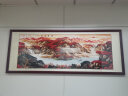 佳得雅新中式客厅装饰画沙发背景墙壁画国画山水画靠山图办公室风景挂画 富春山居图A16卷一 58*168cm宣纸+胡桃色框（较小） 实拍图