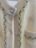 bebe秋冬系列短款羊毛马海毛混纺长袖毛衣针织开衫430602 淡黄色 S 晒单实拍图