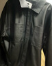 杰克·琼斯（JACK&JONES）男装春秋宽松皮衣舒适简约时尚纯色潮流休闲外套短款上衣PU夹克男 E40 黑色 L 180 实拍图