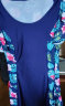 佑游泳衣女泡温泉保守妈妈款中老年显瘦遮肚连体式带袖套装19372B XL 晒单实拍图
