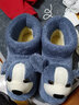 熊猫牛牛 冬季保暖棉拖鞋男包跟卡通家居可爱室内女毛毛厚底月子高帮棉鞋 蓝色 265mm 合适40-41的脚 实拍图
