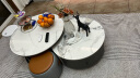 芝华仕（CHEERS）家用换鞋凳现代简约真皮小凳子芝华士头层牛皮圆凳 XJ008 橙灰色储物款（圆凳）-48小时发 31cm 实拍图