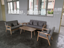 卡特波罗实木沙发客厅家用简易公寓双人位布艺沙发小户型出租房4人位组合 米灰色【送抱枕】清漆款 一人位 +两人位+三人位+茶几+边几 实拍图