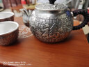 CS中国白银 银茶壶银杯子足银999茶具手工浮雕银酒杯送长辈生日礼物 百福套装（1壶3杯）约300g±10g 实拍图