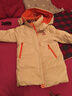 鸭鸭童装儿童羽绒服休闲宽松新款男女童中长款连帽免洗外套 白橙色 120 实拍图