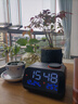 艾瑞曼新款FM收音机闹钟老人家用卧室床头声控LED温度电子数字充电台钟 黑色 实拍图