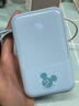 Disney迪士尼轻薄充电宝自带线20000毫安快充可上飞机超薄小巧便携女生可爱苹果15/16手机3c认证移动电源 天蓝色 2万毫安 比较厚重-相比图片1万毫安增加1倍 实拍图