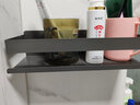 易柏卫生间置物架免打孔壁挂化妆品收纳架浴室层架洗漱台厕所置物架 【加厚】枪灰色 长30cm 实拍图