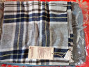 无印良品（MUJI） 羊毛披巾 围巾 围脖冬季 保暖披肩 围巾 灰色格纹60×200cm 实拍图