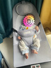 哈森熊婴儿摇摇椅哄娃新生儿可折叠躺椅儿童安抚椅睡觉带娃哄睡哄孩 灰色双网布+四档调节+头枕 实拍图